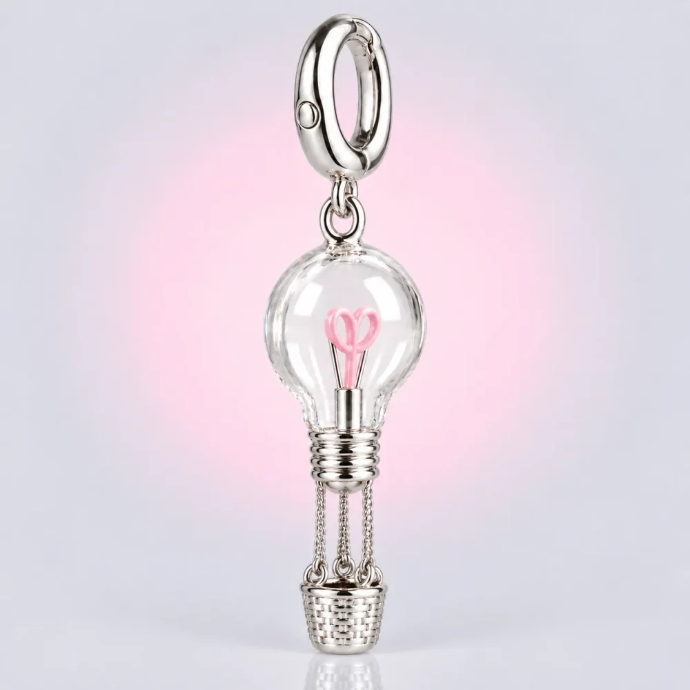Lightbulb Balloon Charm, three-quarter view