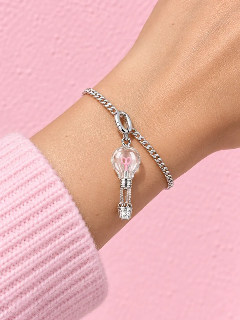 Lightbulb Balloon Charm, worn