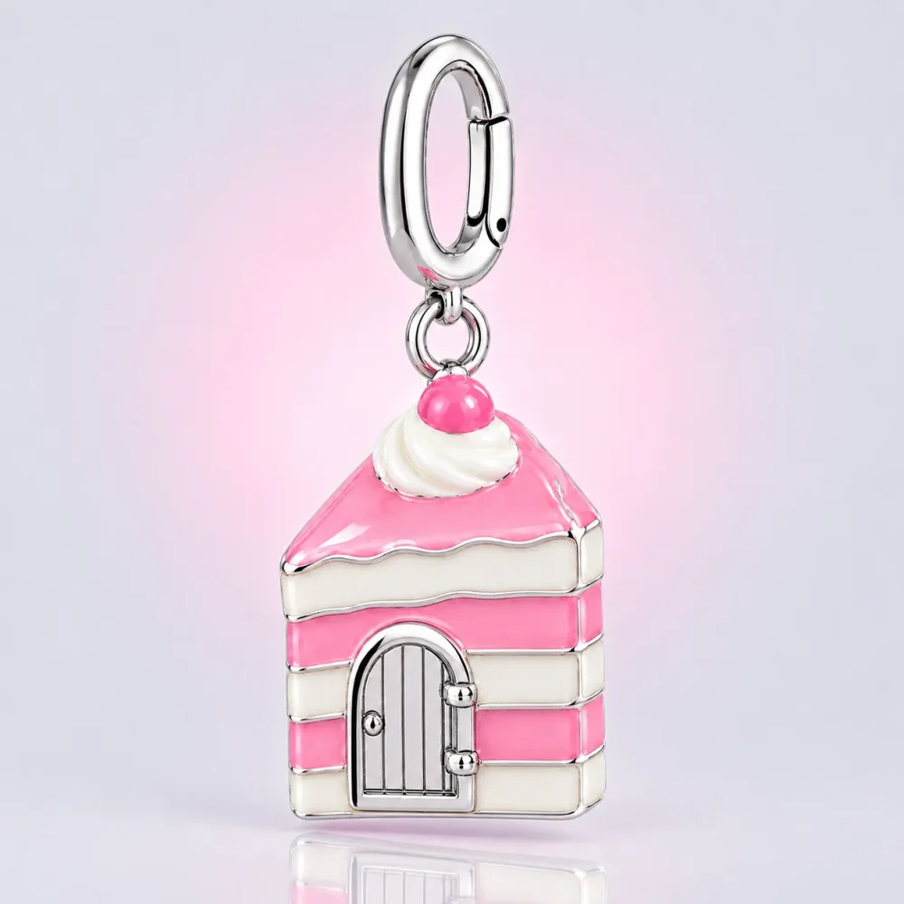 Cake Slice with a Door Charm, three-quarter view