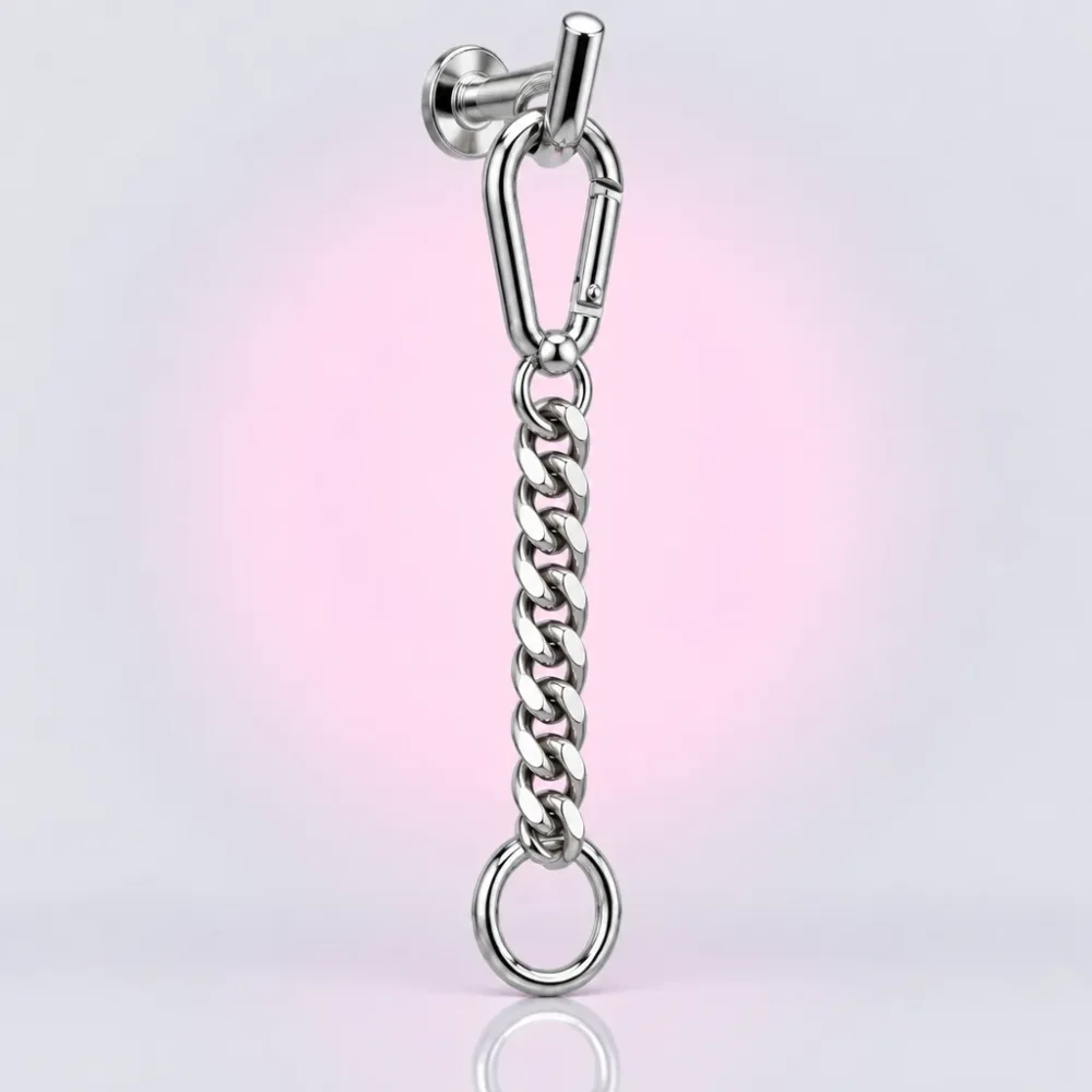 Short Carabiner Bag Chain, three-quarter view