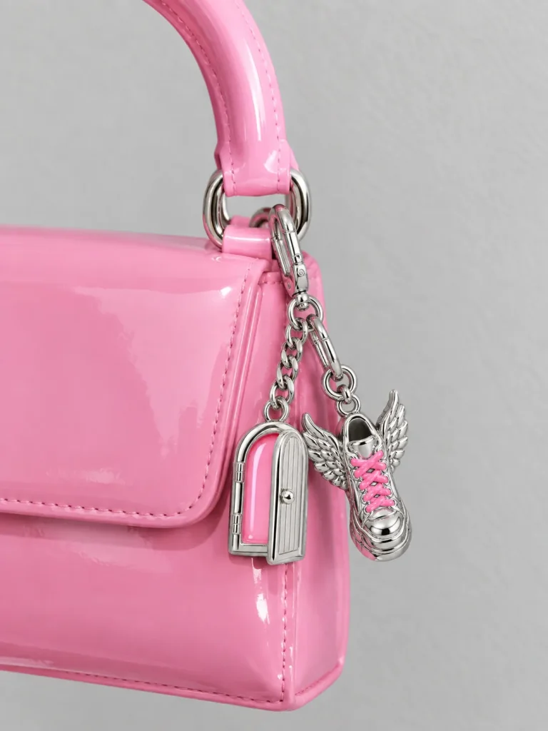 Short Carabiner Bag Chain, worn