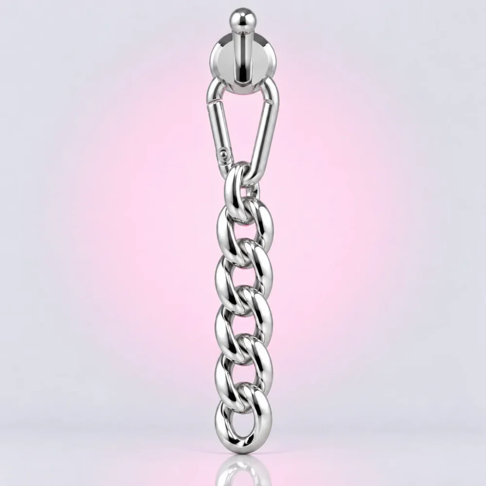 Chunky Chain Bag Charm, back view