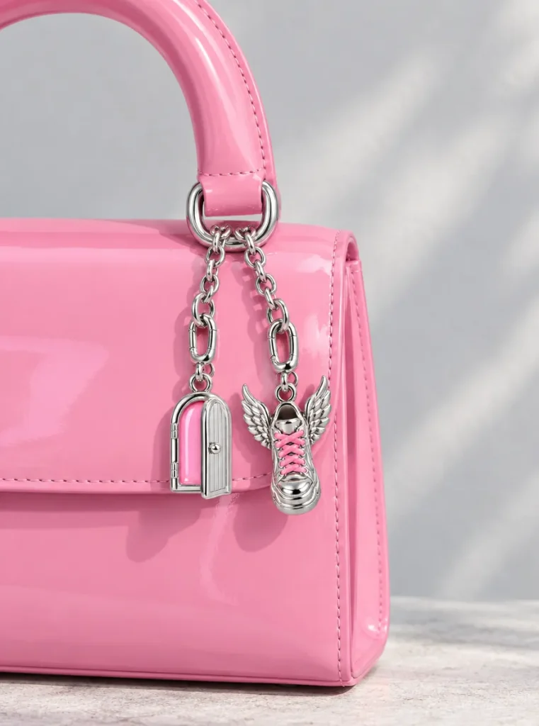 Chunky Chain Bag Charm, worn