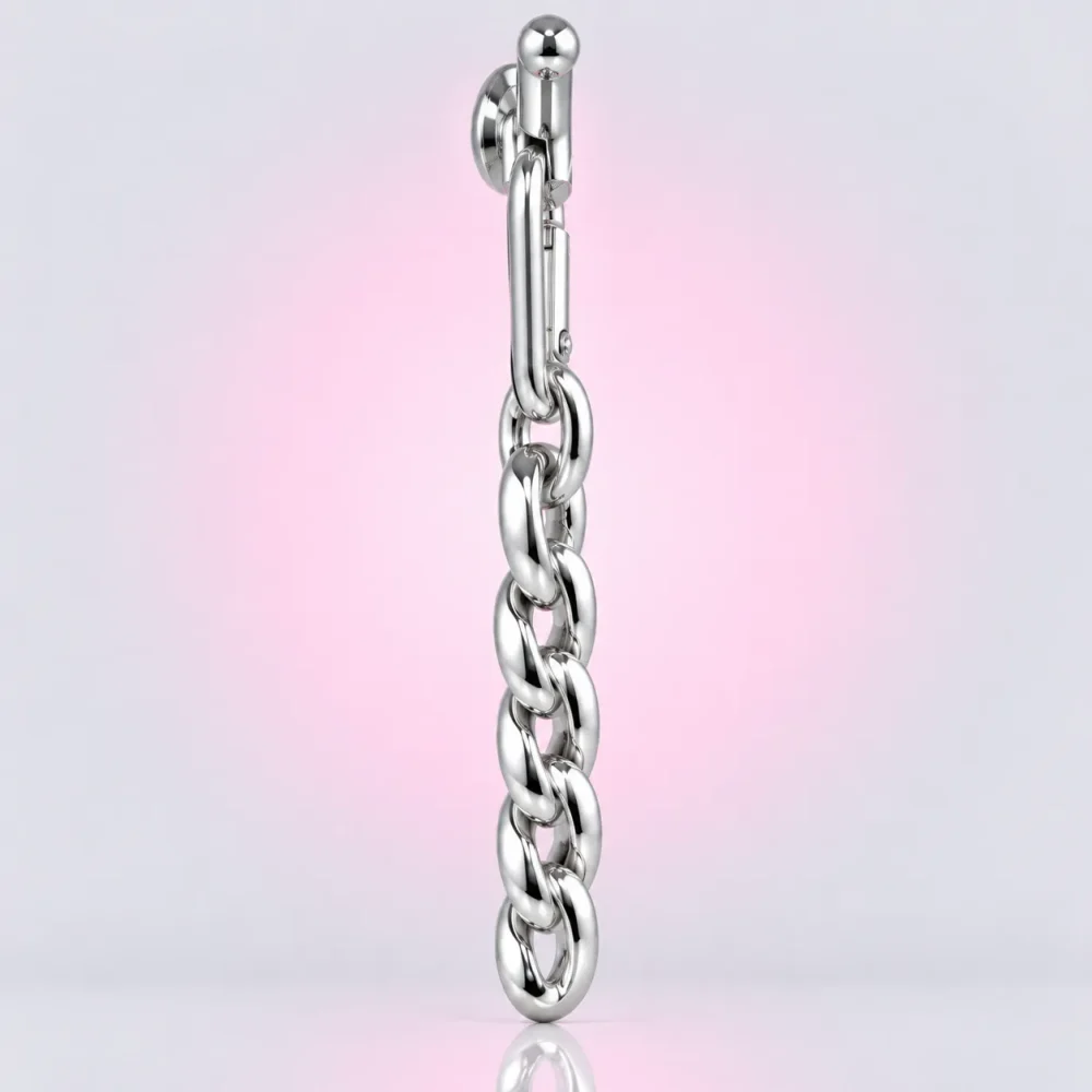 Chunky Chain Bag Charm, side view