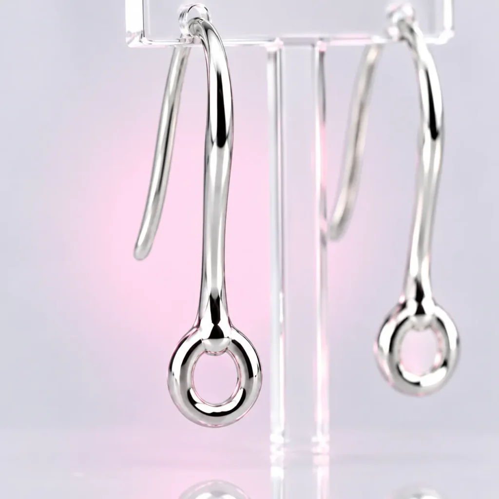Classic Ear Hook Pair, close-up of the enamel and clasp