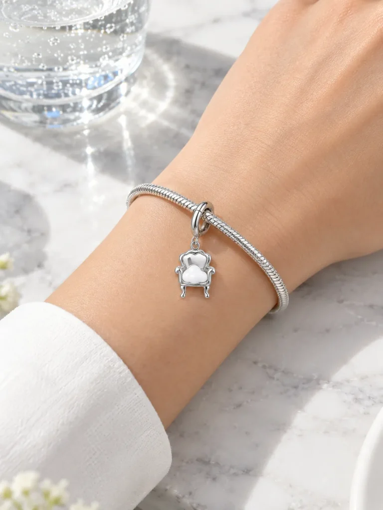 Cloud Armchair Charm, worn