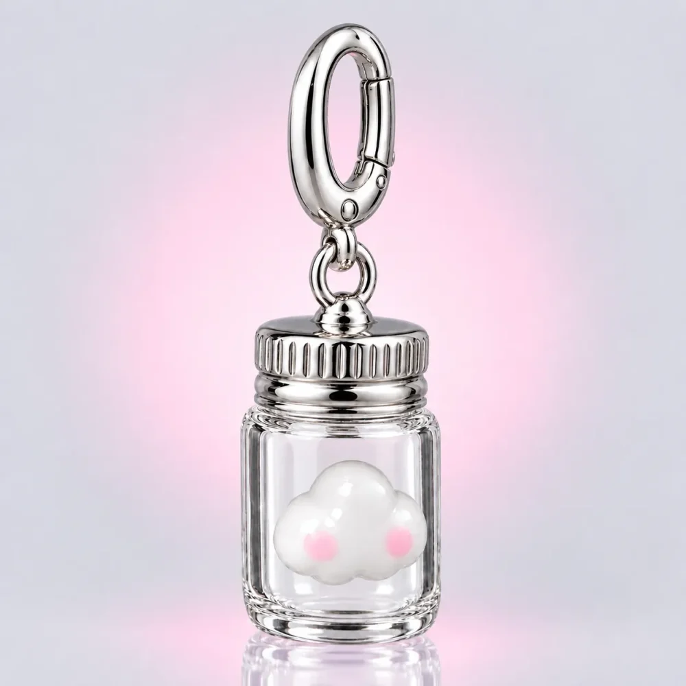 Cloud in a Jar Charm, three-quarter view