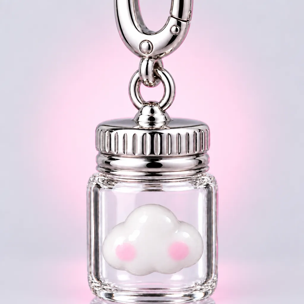 Cloud in a Jar Charm, close-up of the enamel and clasp