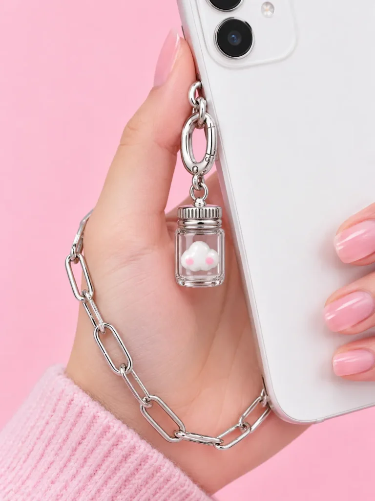 Cloud in a Jar Charm, worn