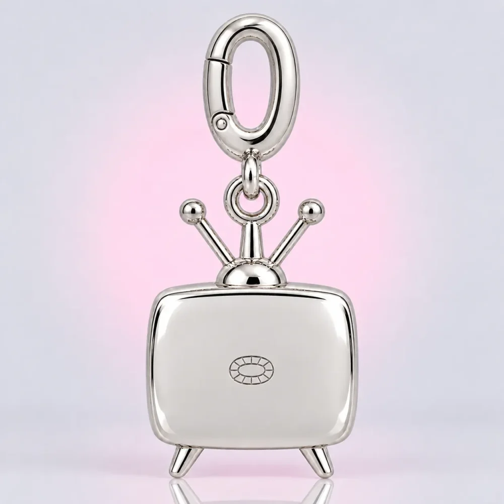 Fishbowl TV Charm, back view