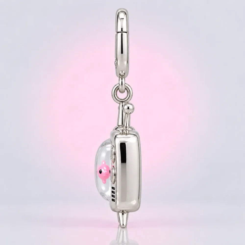 Fishbowl TV Charm, side view