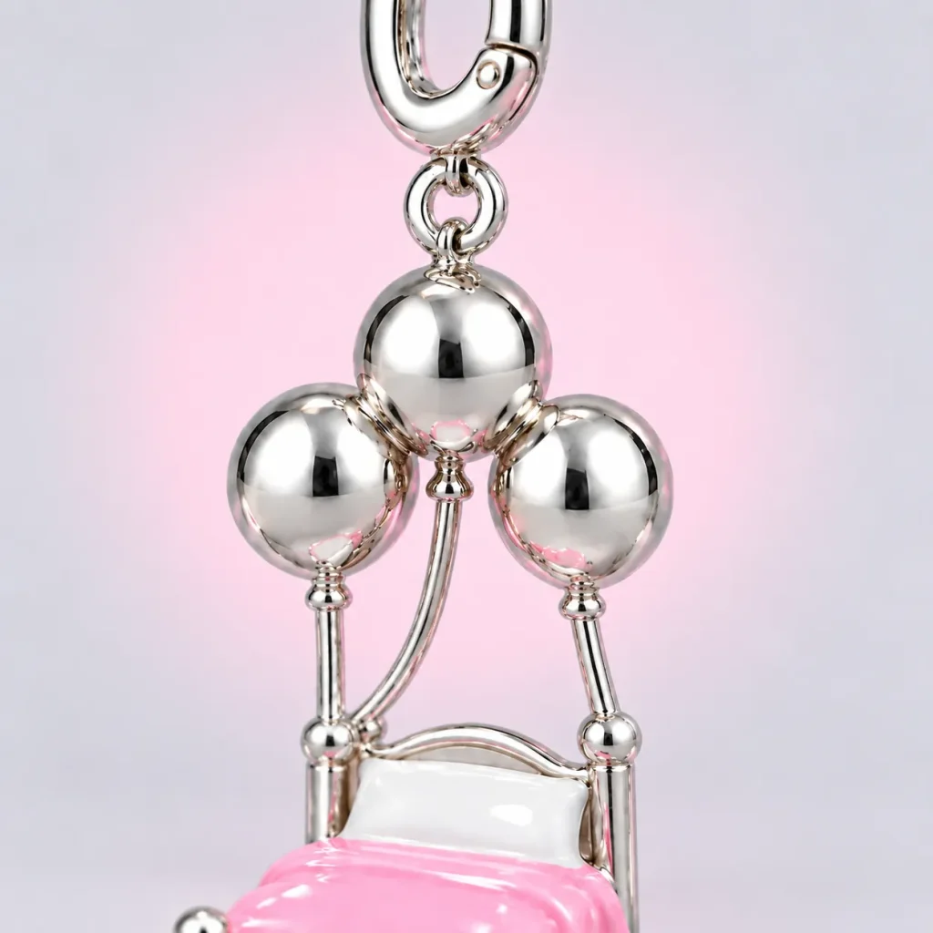 Floating Bed Charm, close-up of the enamel and clasp