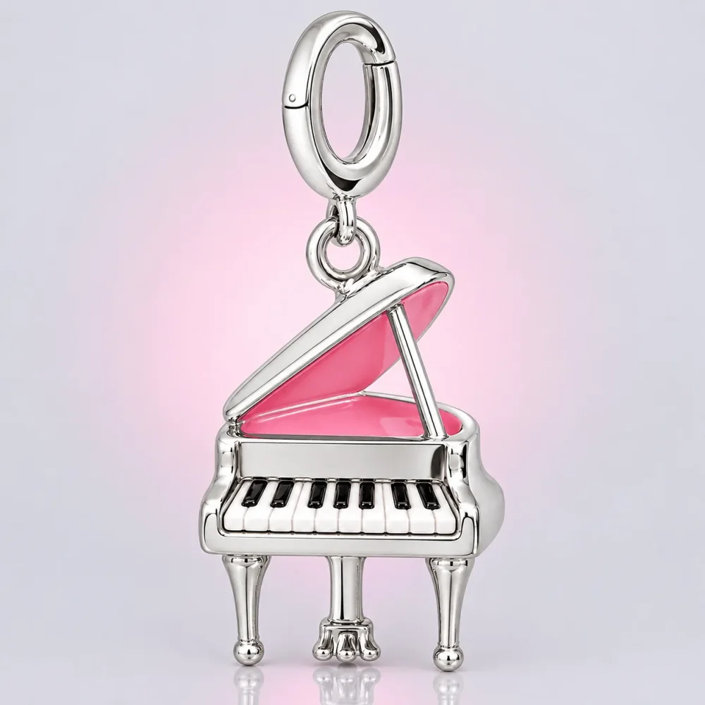 Tiny Grand Piano Charm, front view