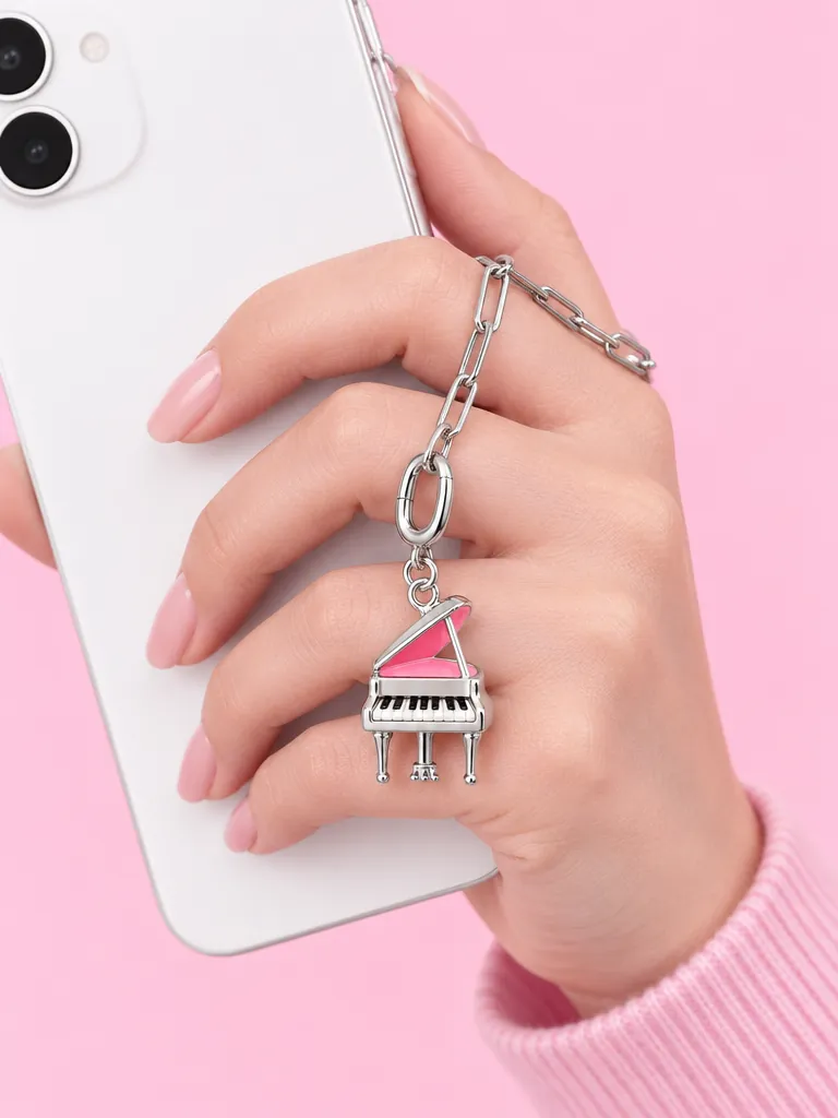 Tiny Grand Piano Charm, worn
