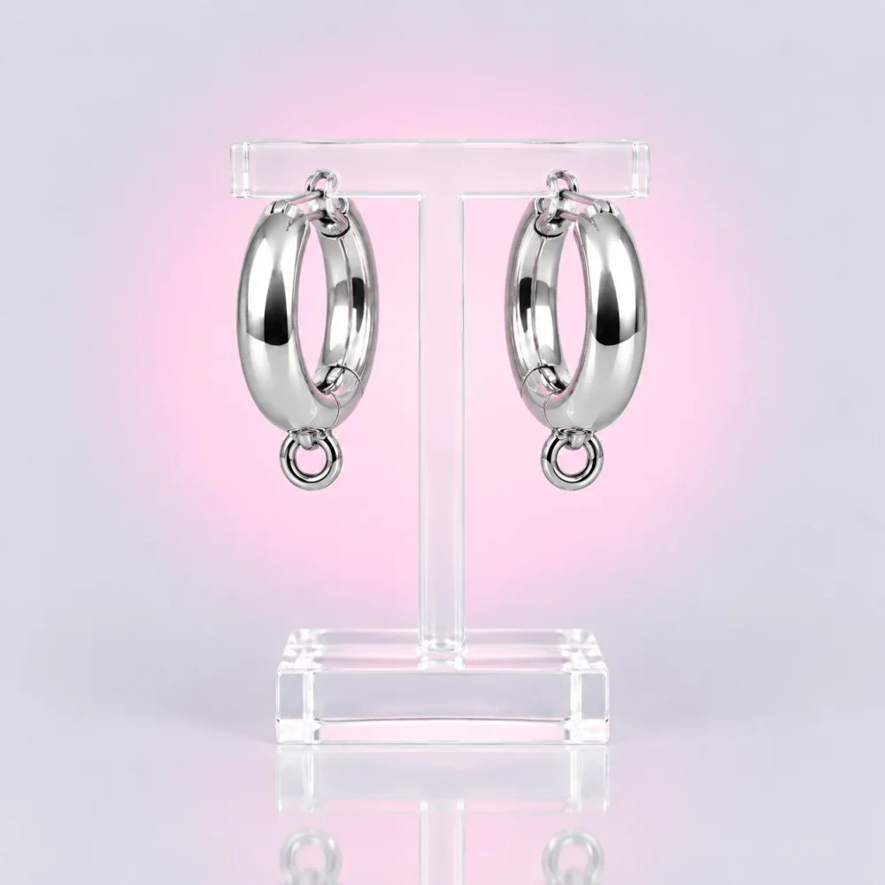 Huggie Hoop Pair, back view
