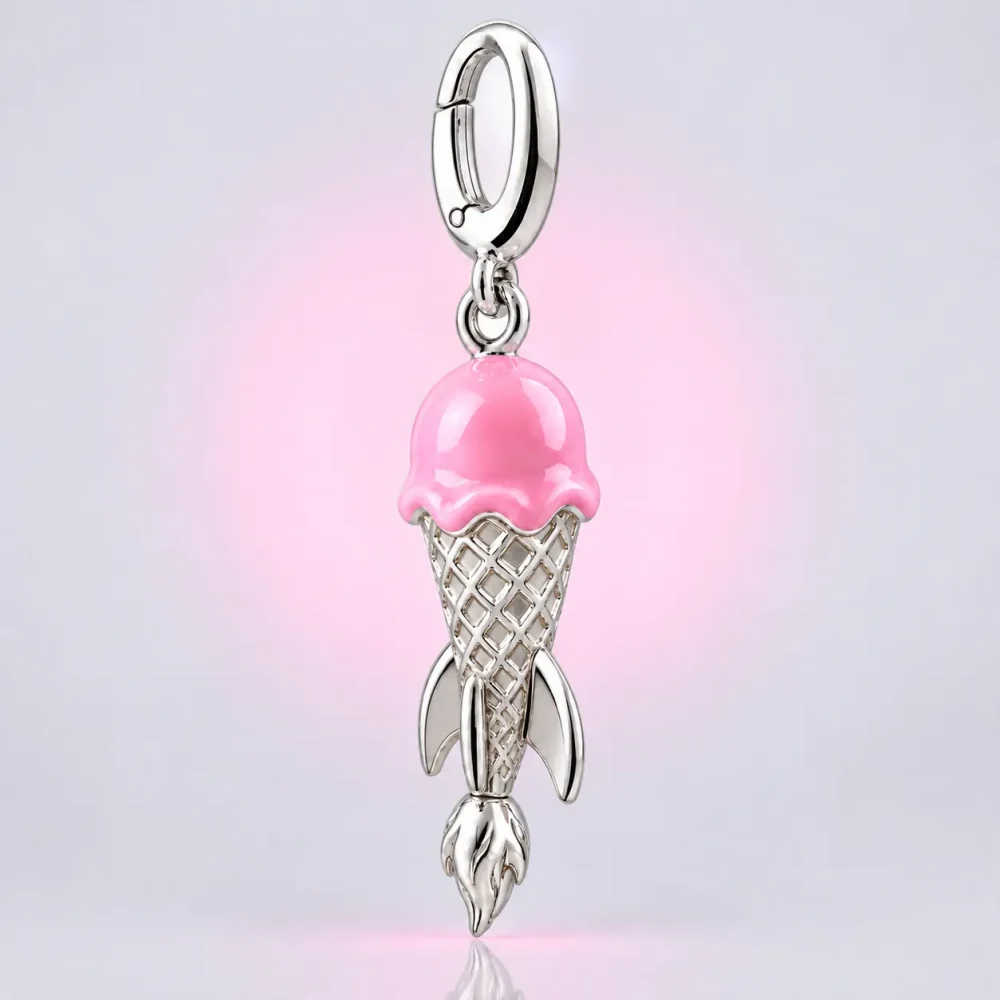 Ice Cream Rocket Charm