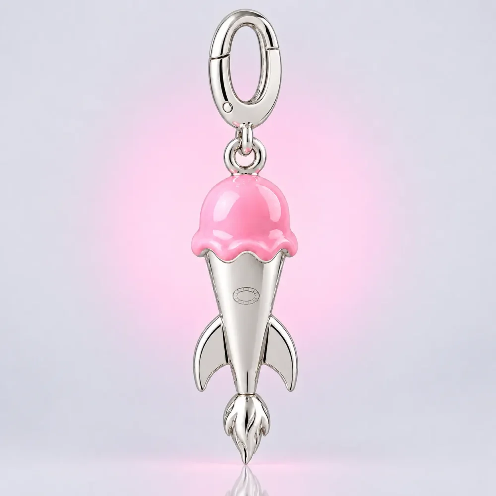 Ice Cream Rocket Charm, back view