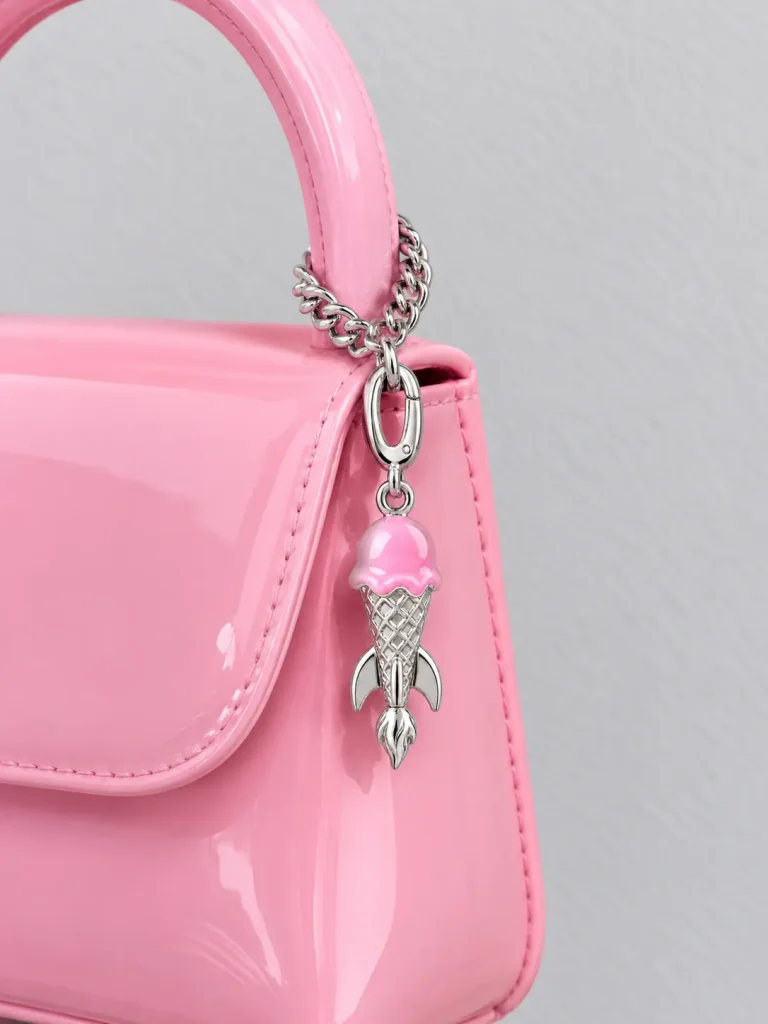 Ice Cream Rocket Charm, worn
