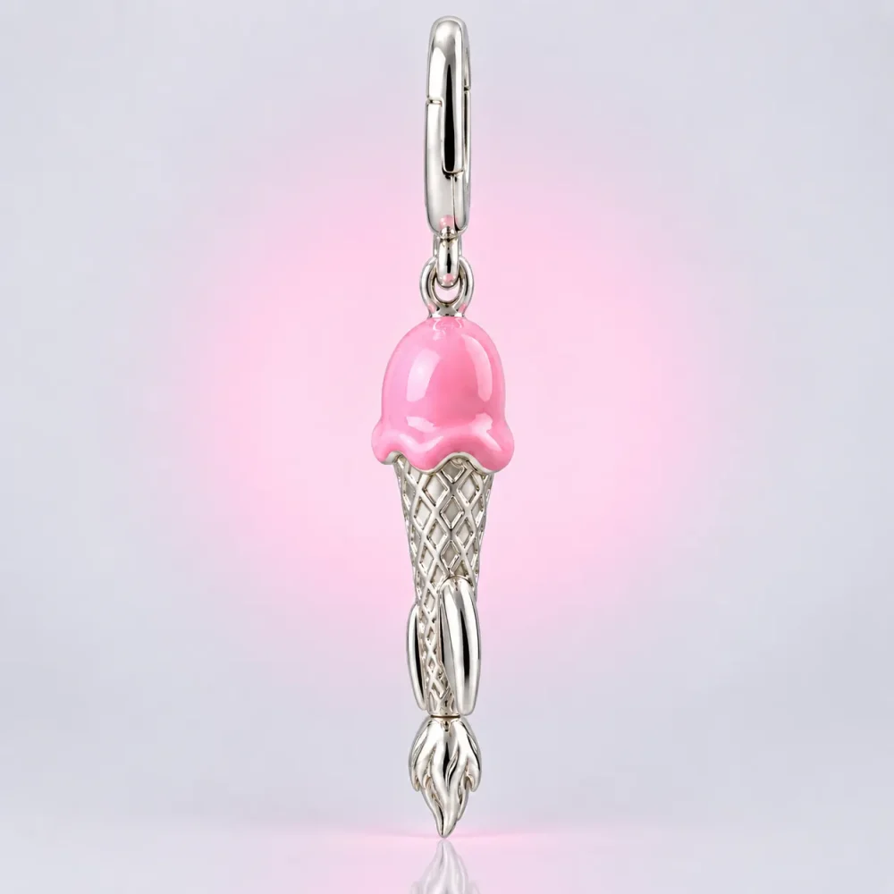 Ice Cream Rocket Charm, side view