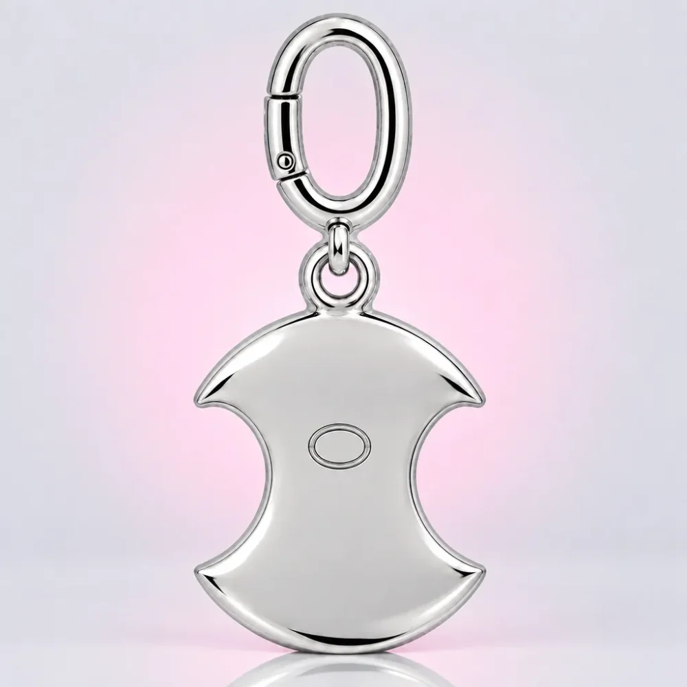 Keyhole Moon Charm, back view