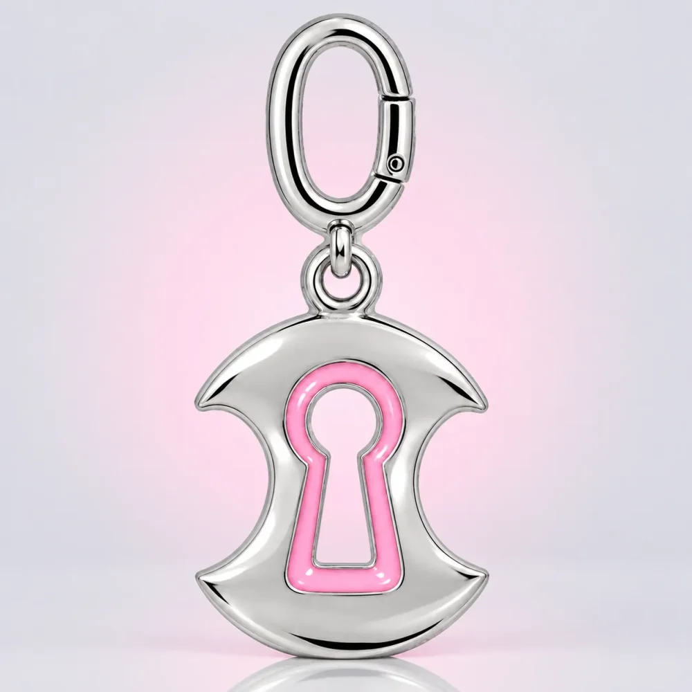 Keyhole Moon Charm, front view
