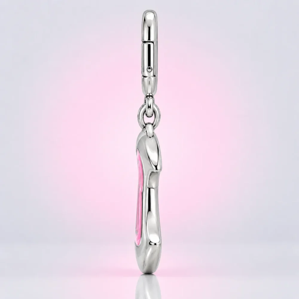 Keyhole Moon Charm, side view