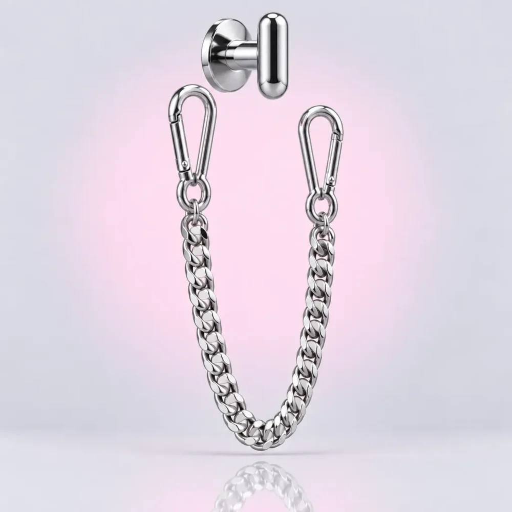 Long Curb Bag Chain, three-quarter view
