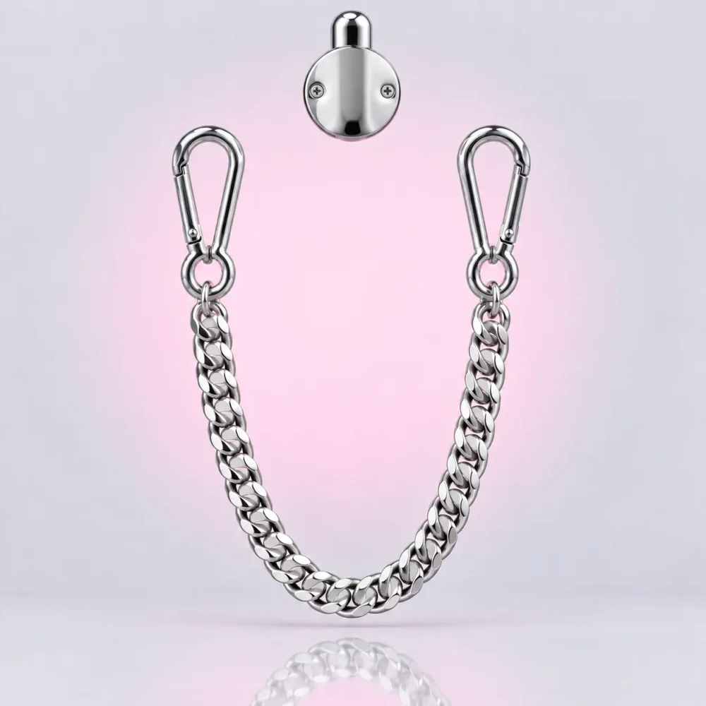 Long Curb Bag Chain, back view