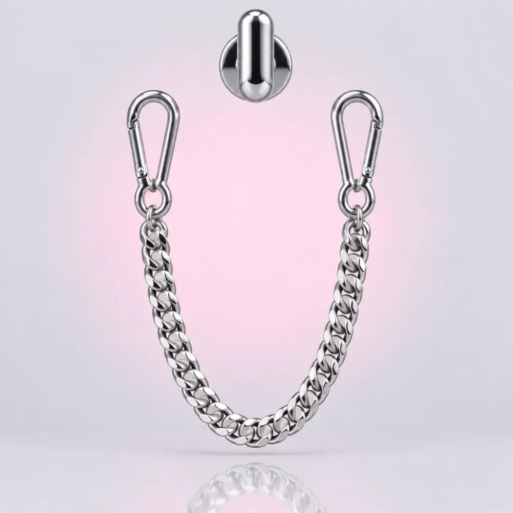 Long Curb Bag Chain, front view