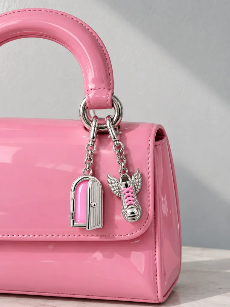 Long Curb Bag Chain, worn