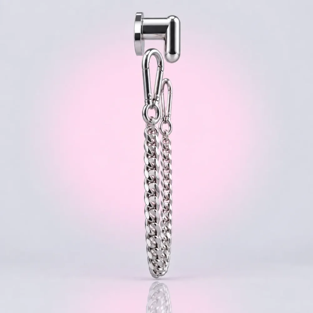 Long Curb Bag Chain, side view
