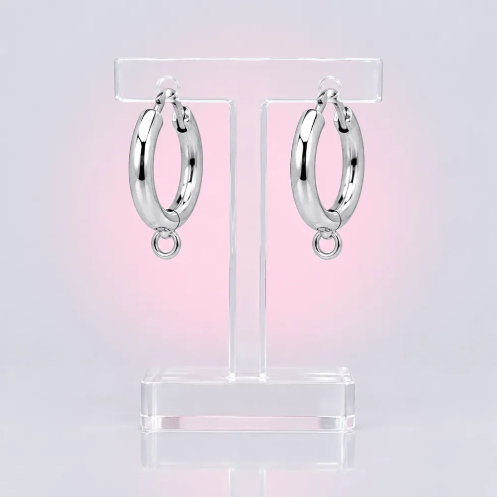 Mini Hoop Pair with Loop, front view