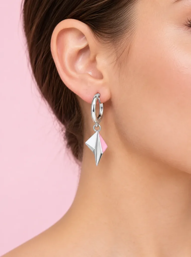 Mini Hoop Pair with Loop, worn