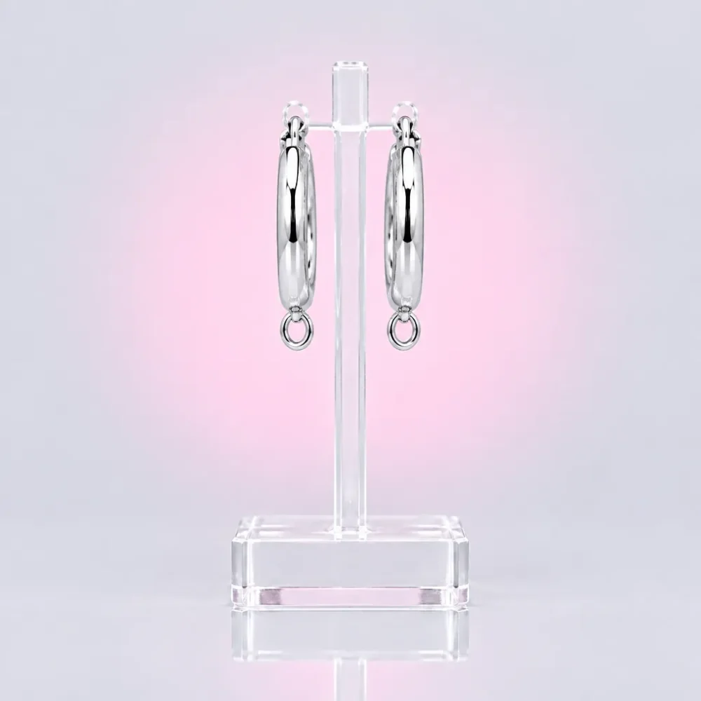 Mini Hoop Pair with Loop, side view