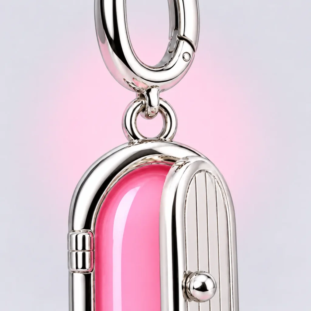 Open Door Charm, close-up of the enamel and clasp