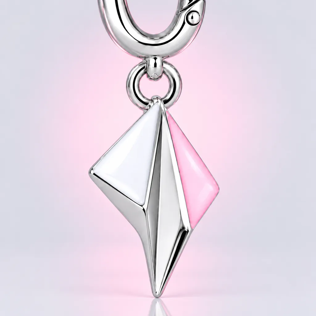 Paper Plane Charm, close-up of the enamel and clasp