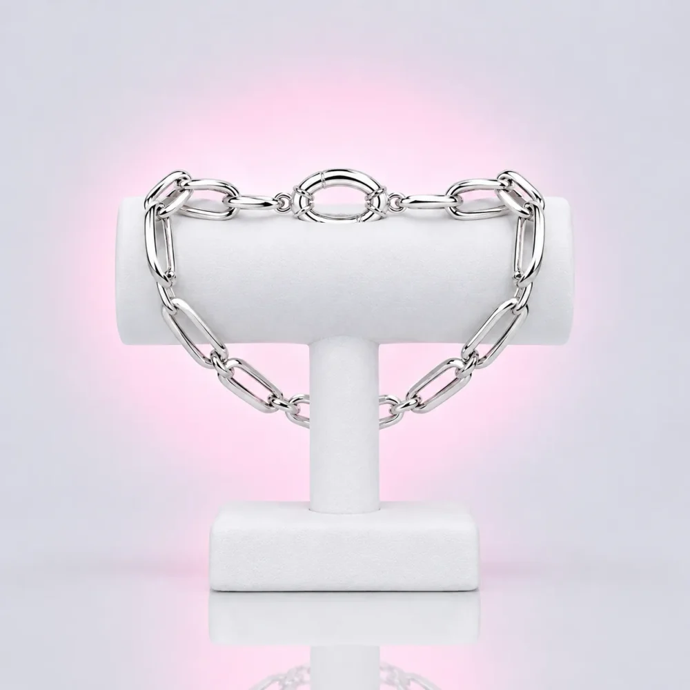 Paperclip Chain Bracelet, back view