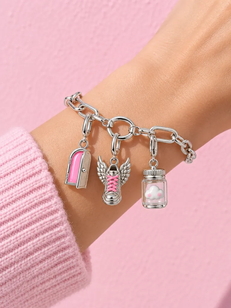 Paperclip Chain Bracelet, worn