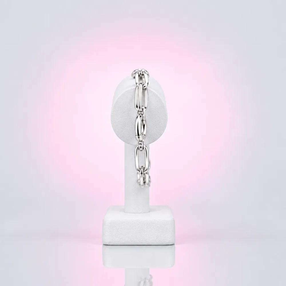 Paperclip Chain Bracelet, side view