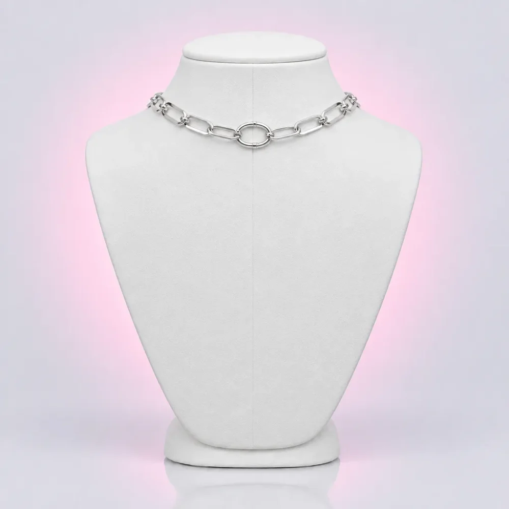 Paperclip Chain Necklace, back view