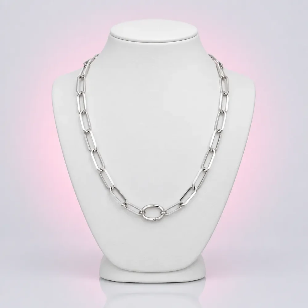 Paperclip Chain Necklace, front view