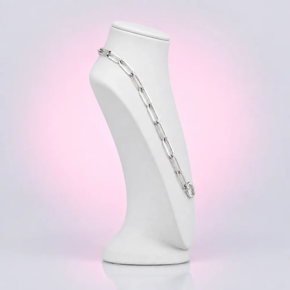 Paperclip Chain Necklace, side view