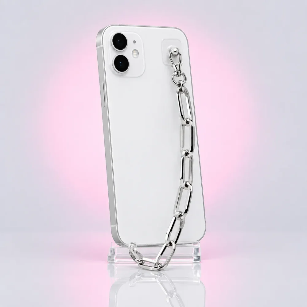 Paperclip Phone Chain, three-quarter view