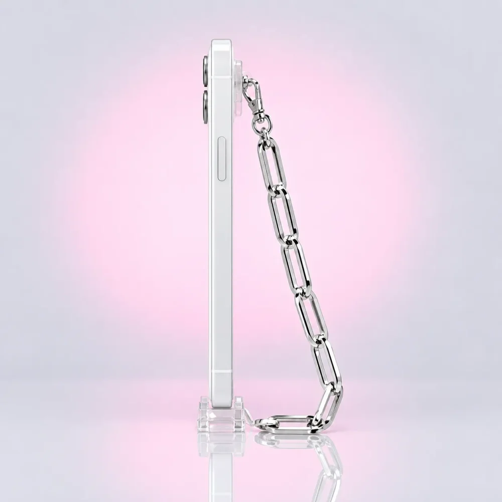 Paperclip Phone Chain, side view