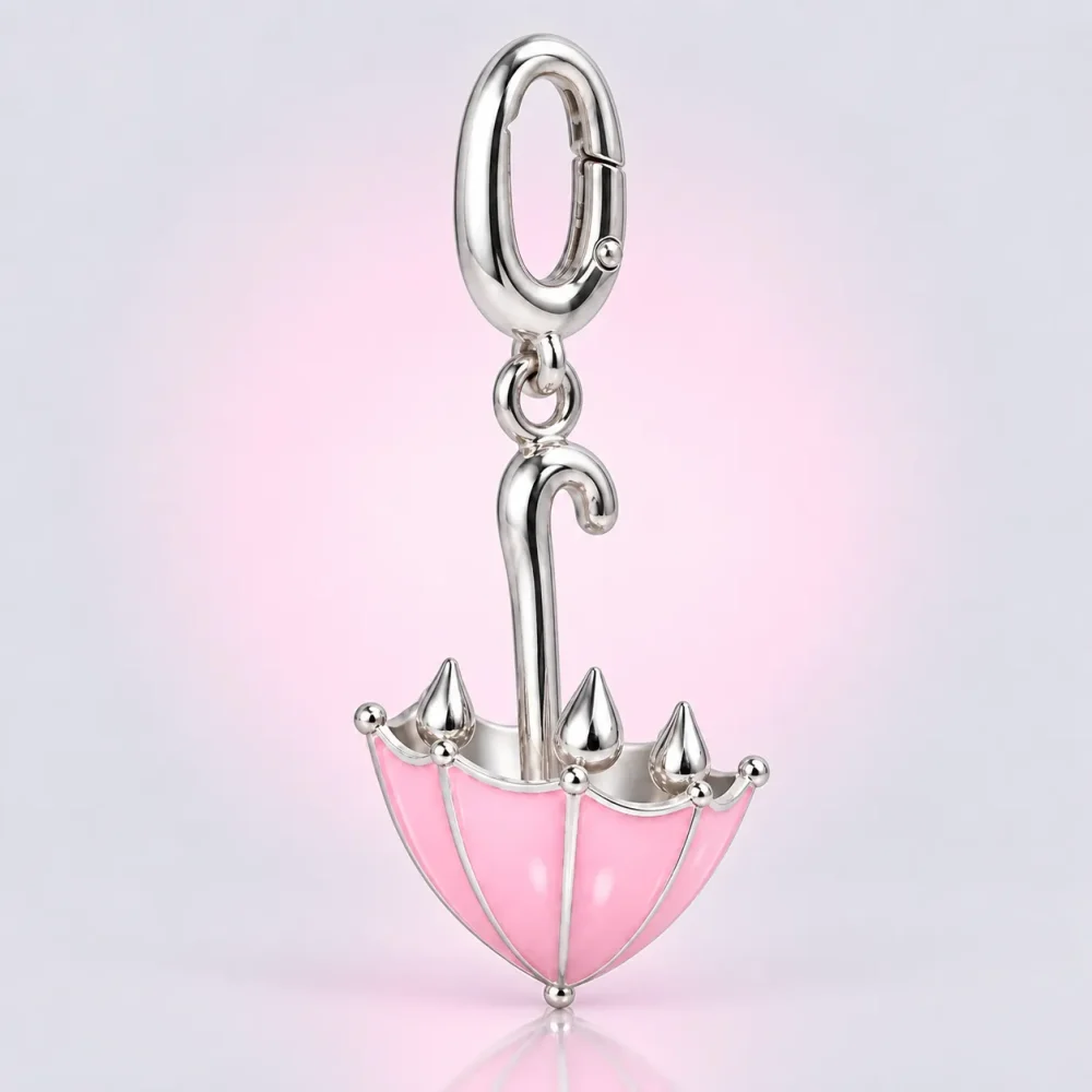 Upside-down Umbrella Charm, three-quarter view