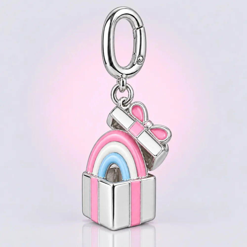 Rainbow in a Box Charm, three-quarter view
