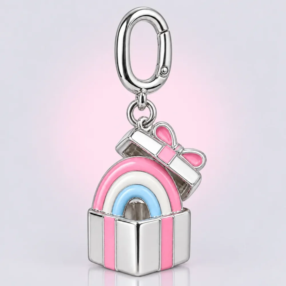 Rainbow in a Box Charm, front view