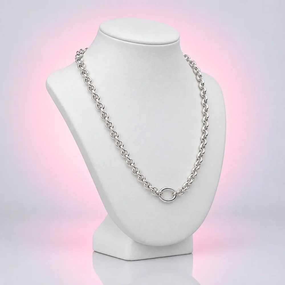 Rolo Chain Necklace, three-quarter view