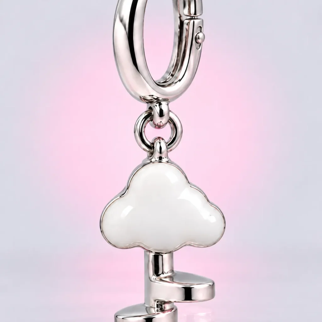 Stair to Nowhere Charm, close-up of the enamel and clasp