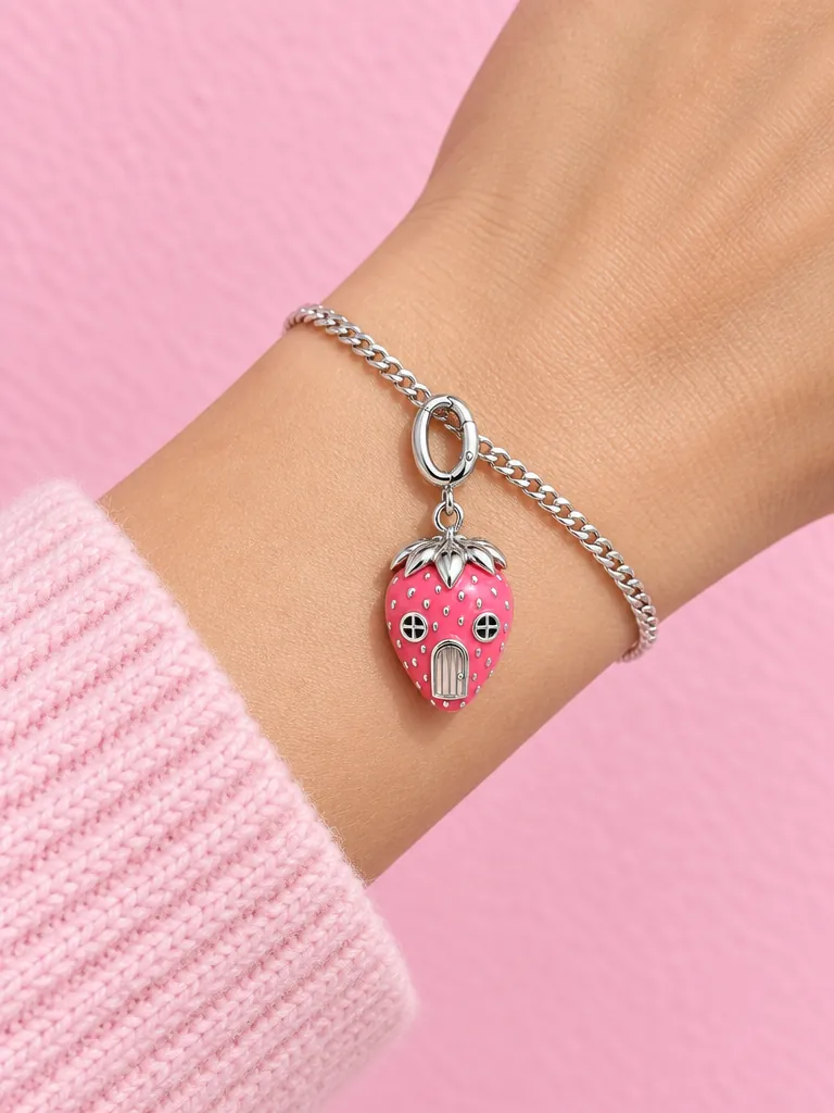 Strawberry House Charm, worn